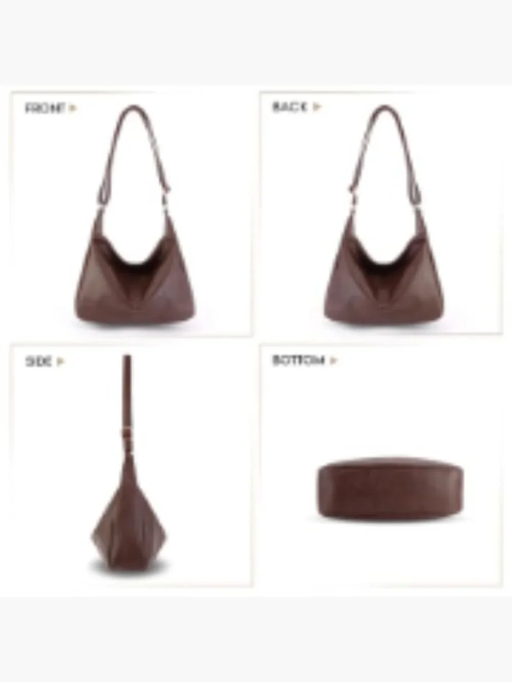 Women Soft Faux Leather Slouchy Hobo Crossbody Bag